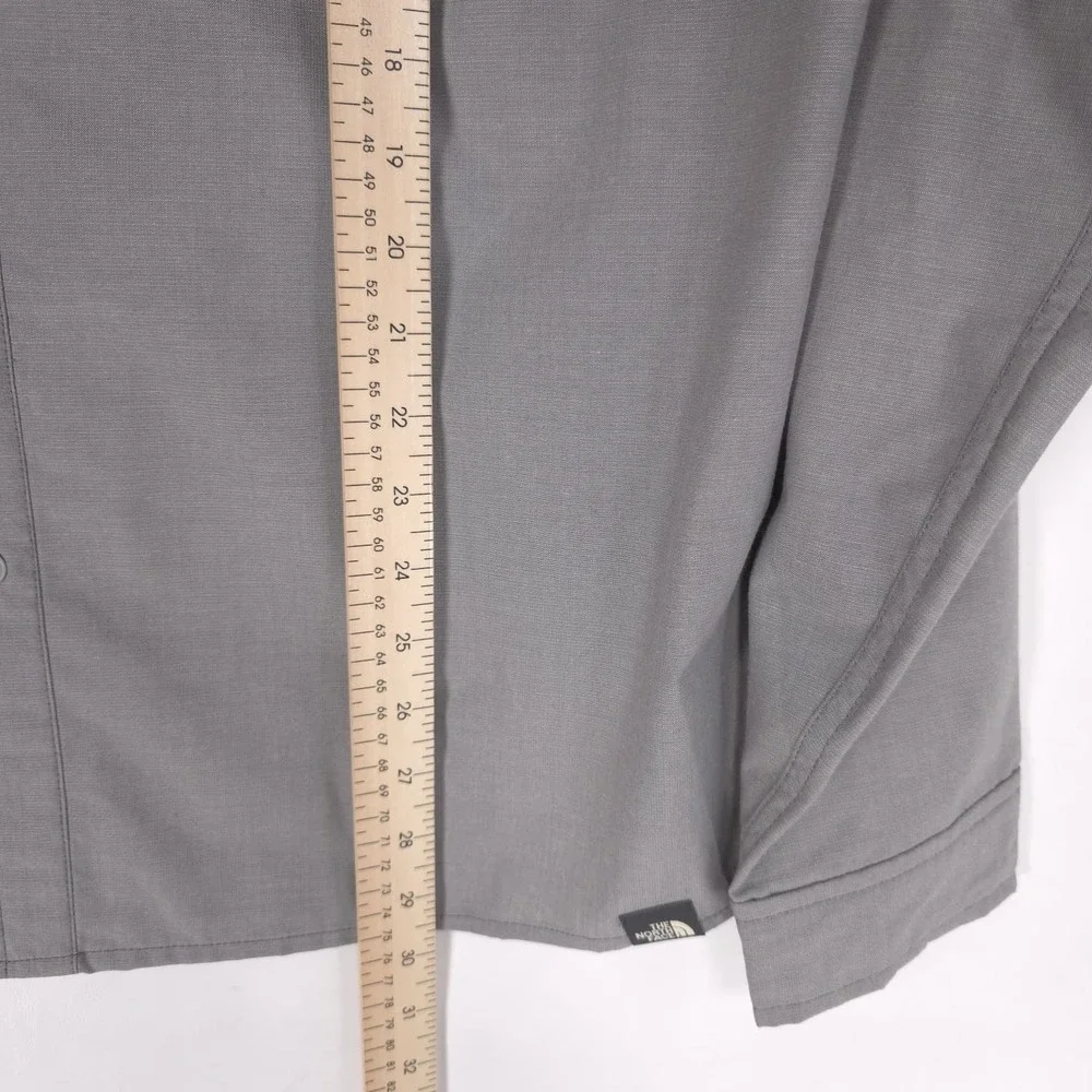 THE NORTH FACE‎ Men's Button Up Shirt LARGE Gray Long Sleeve Outdoor Hiking